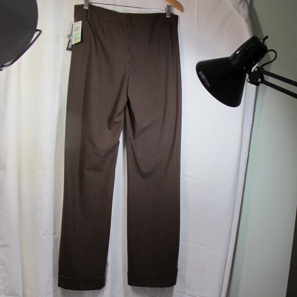 Trousers, New/ INC INTERNATIONAL CONCEPT/Tags/Size 8, Brown Pinstripe, Washable - Picture 8 of 9